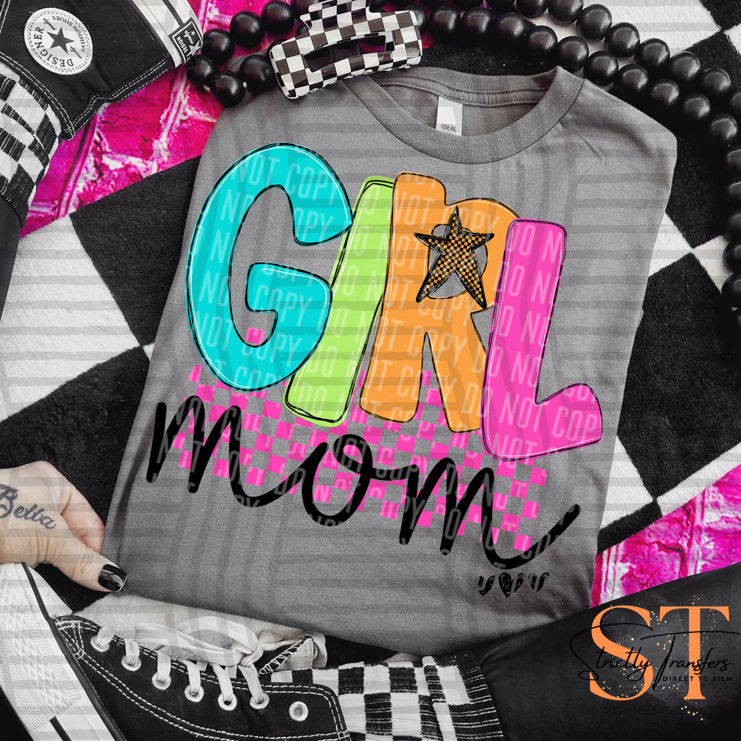 Girl Mom Checkmate Direct to Film Transfers