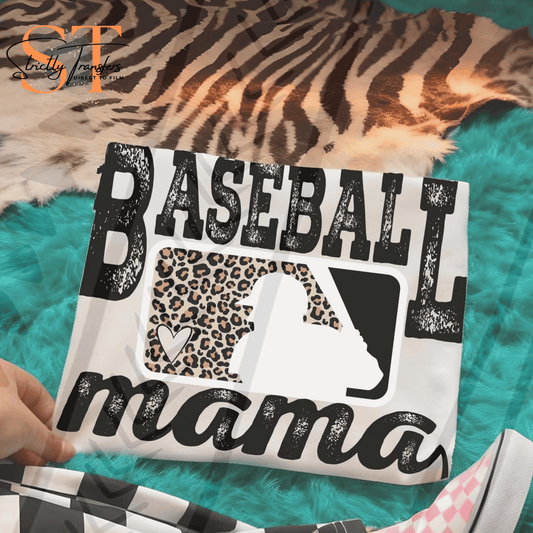 Baseball Mama Leopard Direct to Film Transfers