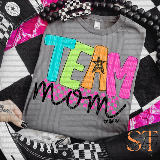 Team Mom Checkmate Direct to Film Transfers