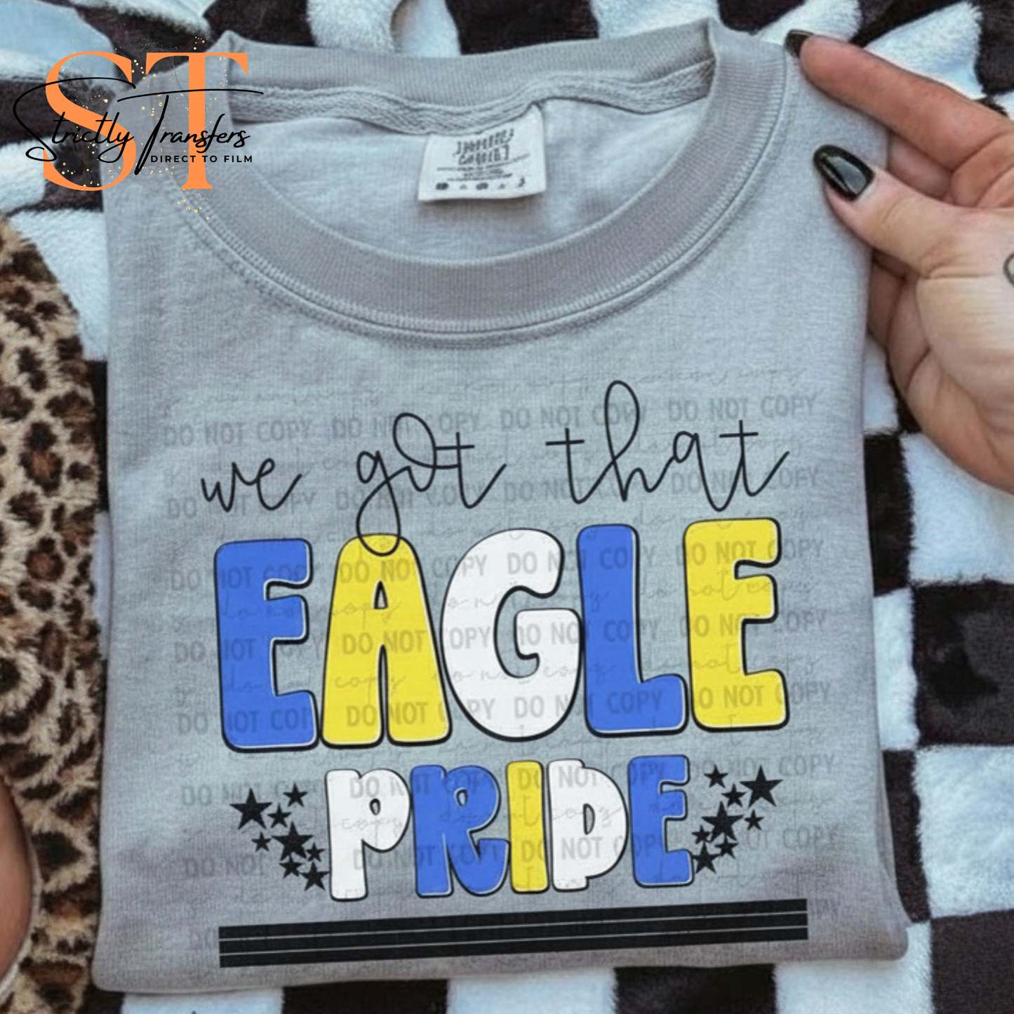 We got that Eagle Pride Direct to Film Transfers
