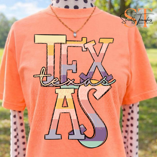 Texas Pastel Direct to Film Transfers