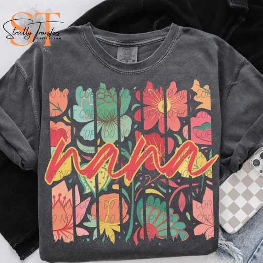 Nana Boho Floral Direct to Film Transfers