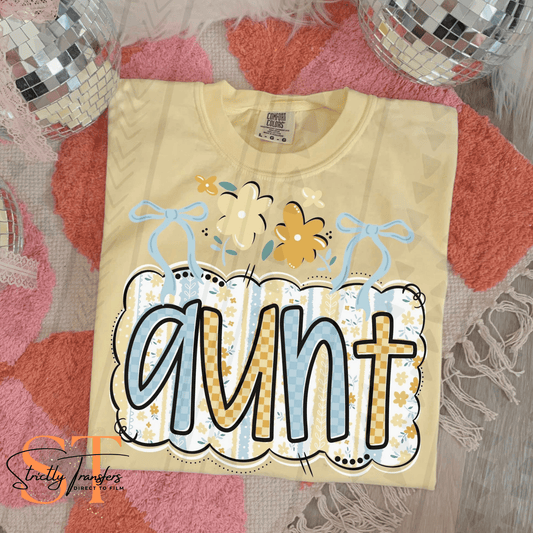 Aunt Checkered Floral Direct to Film Transfers