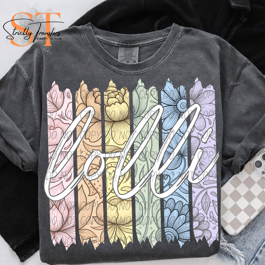 Lolli Rainbow Floral Direct to Film Transfers