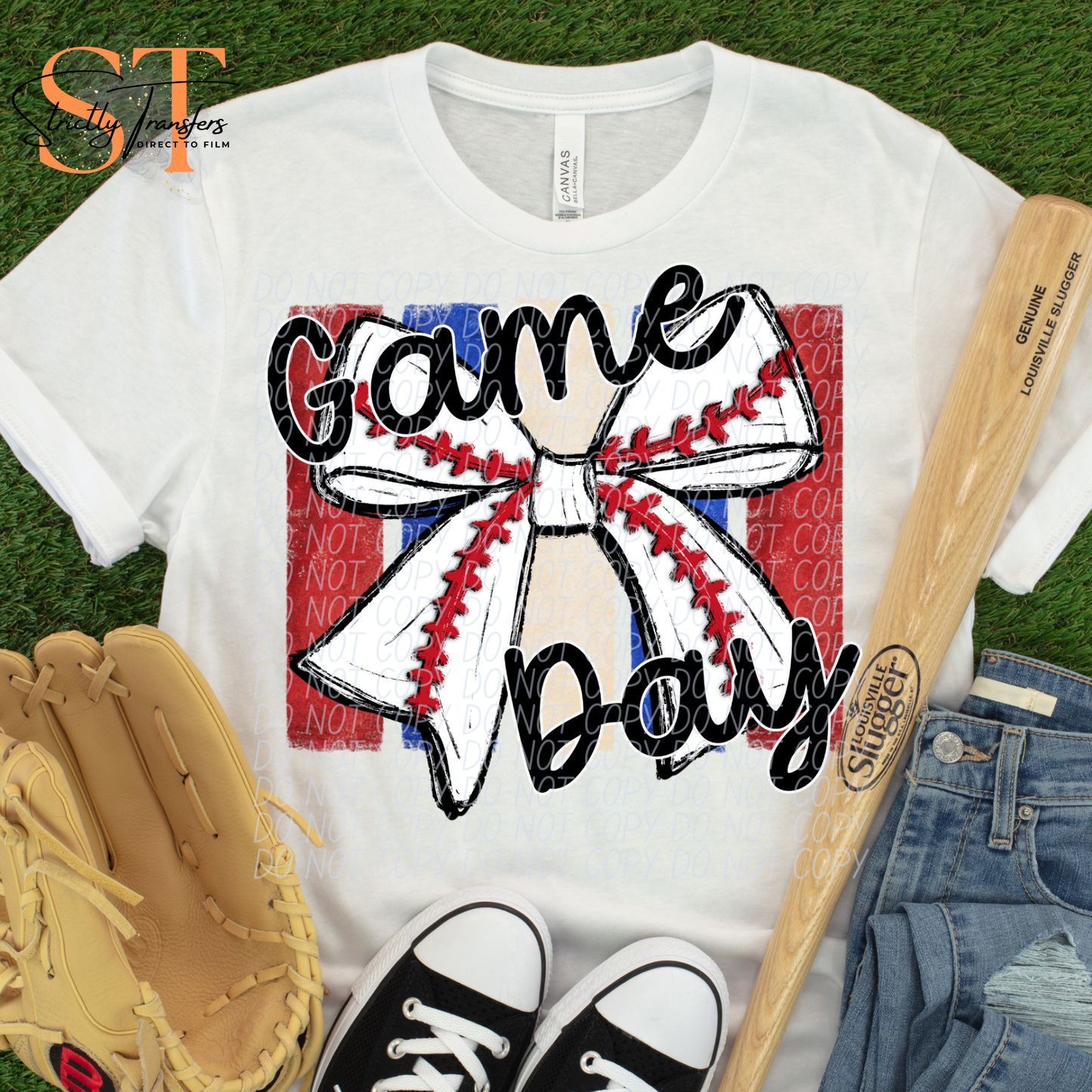 Game Day Baseball Bow Direct to Film Transfers