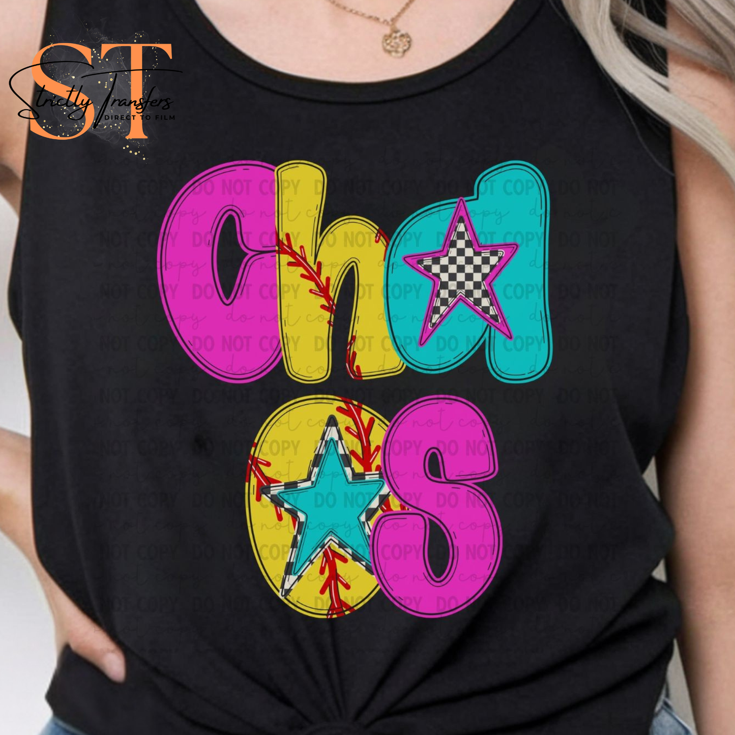 Chaos Softball Letters Direct to Film Transfers
