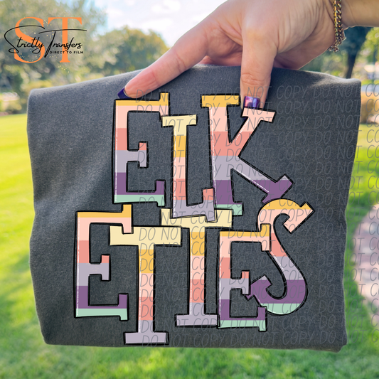 Elkettes Pastel Mascot Direct to Film Transfers