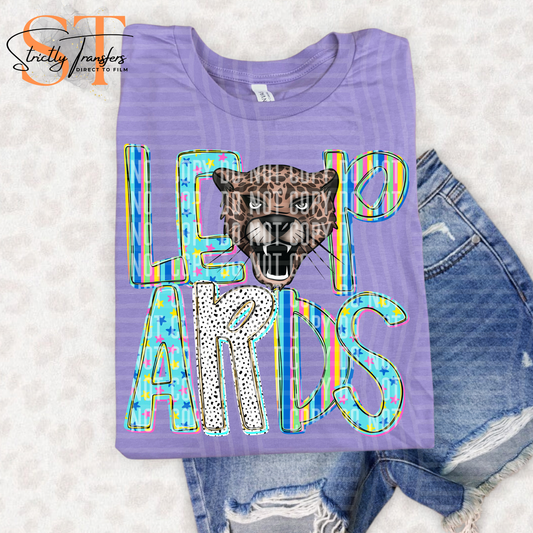 Leopards Head Happy Chaos Direct to Film Transfers