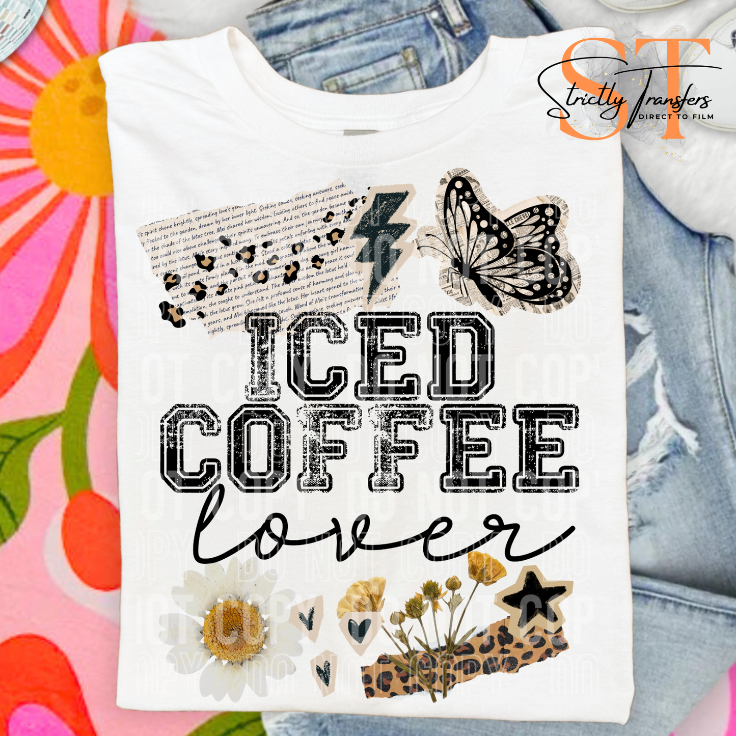 Iced Coffee Lover Direct to Film Transfers