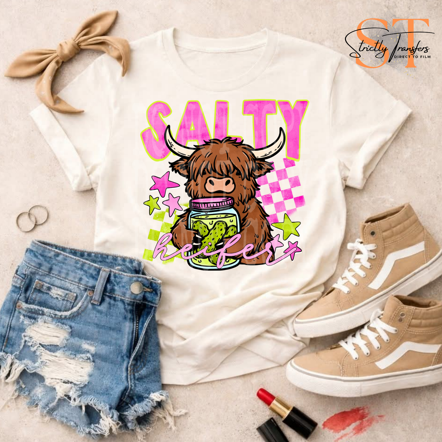 Salty Heifer Direct to Film Transfers