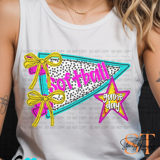 Softball Flag Direct to Film Transfers