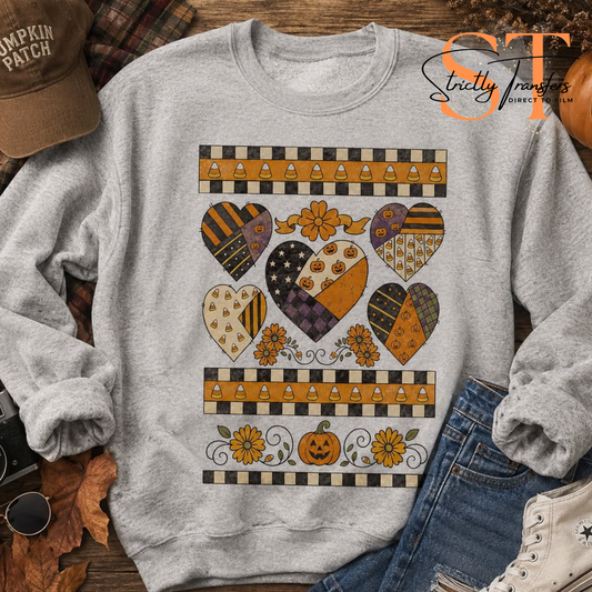 Faux Quilted Halloween Patchwork Direct to Film Transfers
