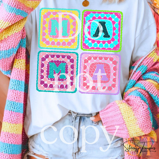 Mama Granny Square Direct to Film Transfers