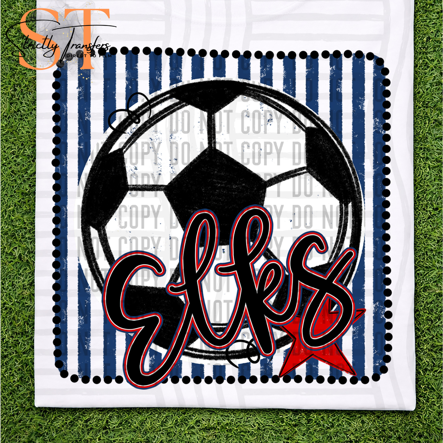 Elks Striped Frame Soccer Direct to Film Transfers
