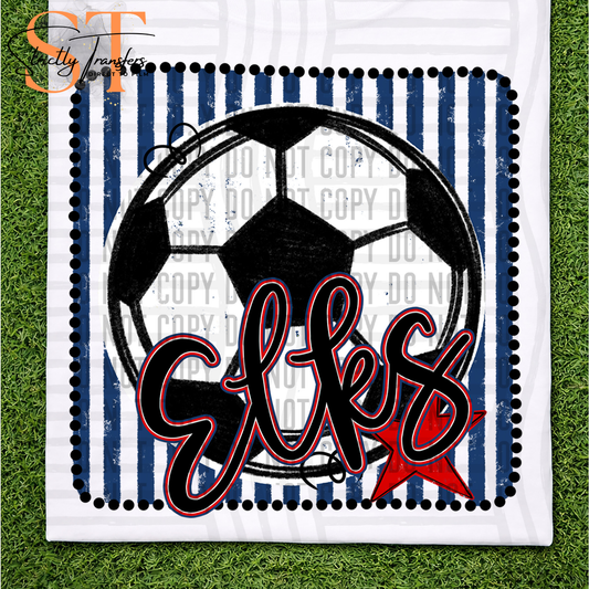 Elks Striped Frame Soccer Direct to Film Transfers