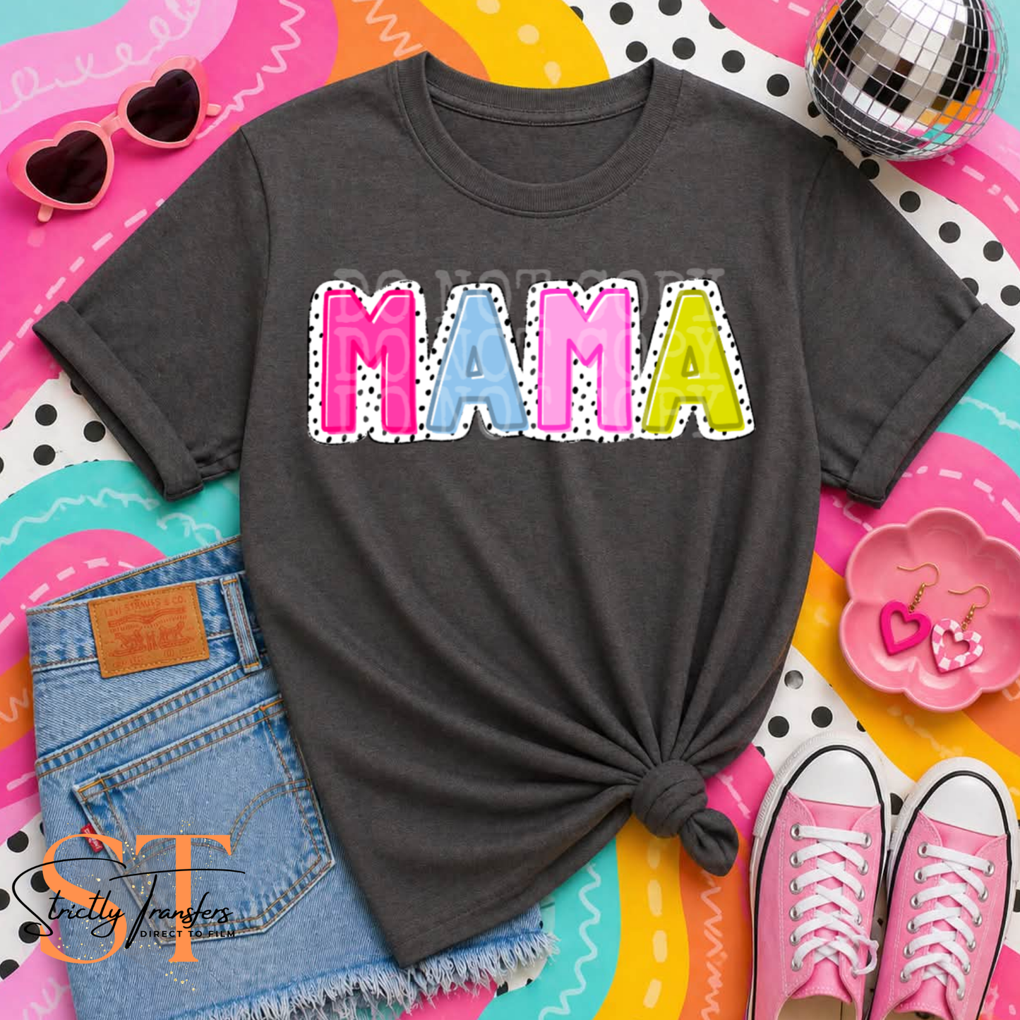 Mama Summer Dots Direct to Film Transfers
