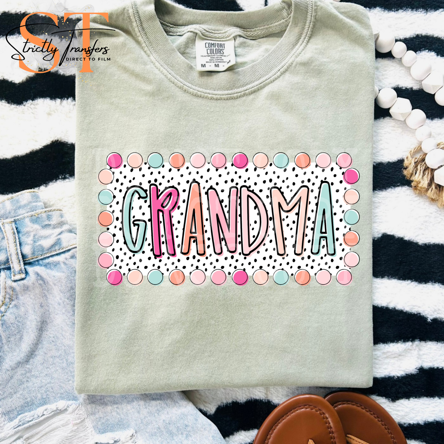 Grandma Summer Dots Direct to Film Transfers