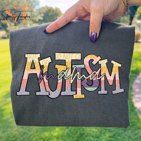 Autism Mama Pastel Direct to Film Transfers