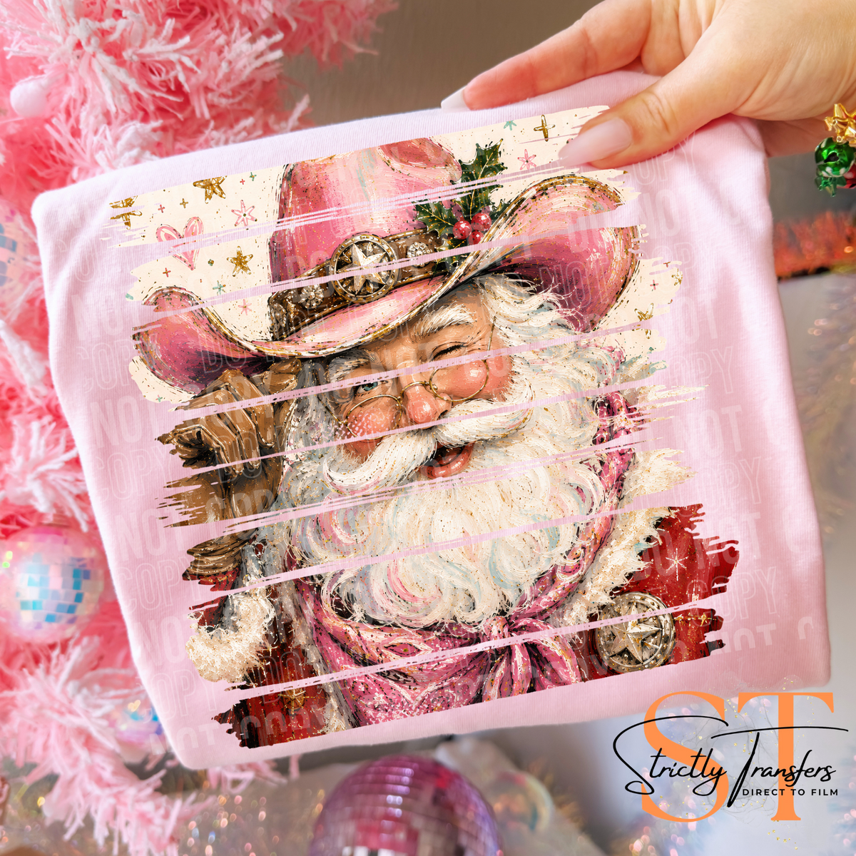Western Santa Brushstrokes Direct to Film Transfers