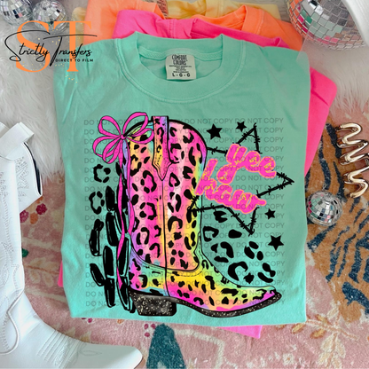Yee Haw Leopard Boot Direct to Film Transfers