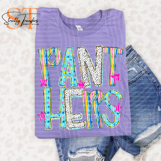 Panthers Happy Chaos Direct to Film Transfers