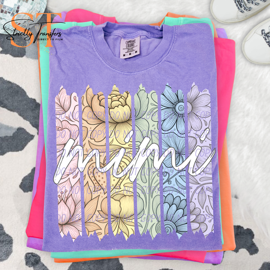 Mimi Rainbow Floral Direct to Film Transfers