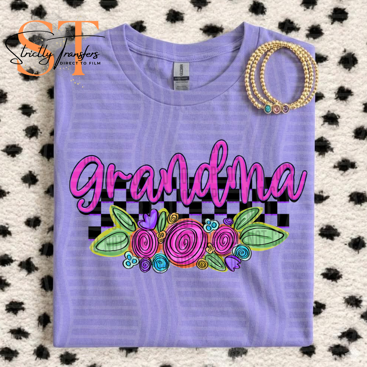 Grandma Floral Direct to Film Transfers