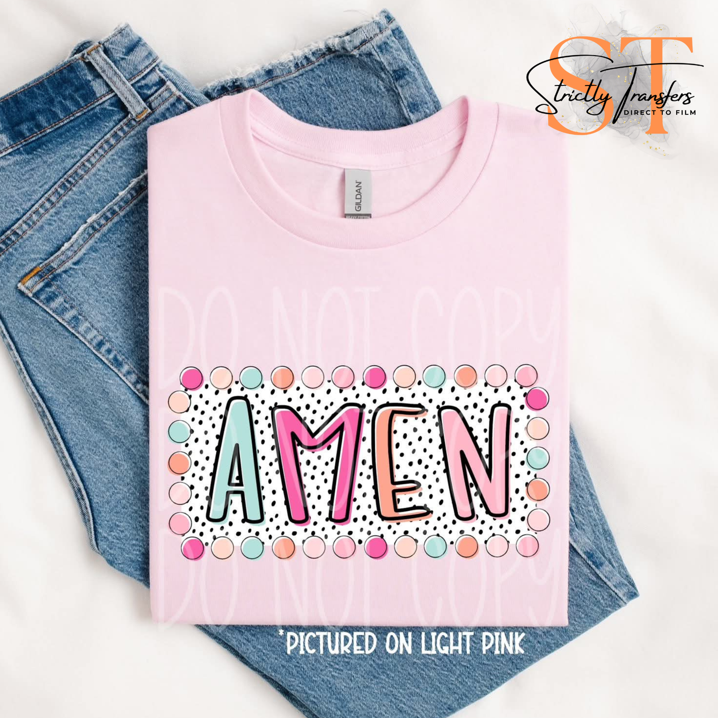 Amen Summer Dots Direct to Film Transfers