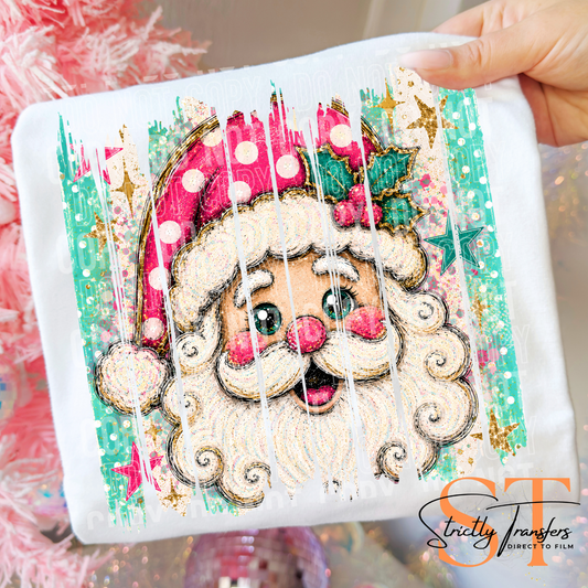Santa Brushstrokes Direct to Film Transfers