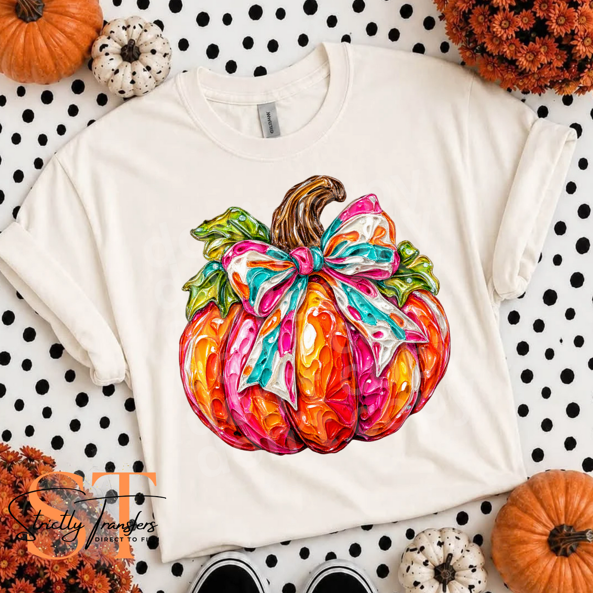 Faux Painted Pumpkin Direct to Film Transfers