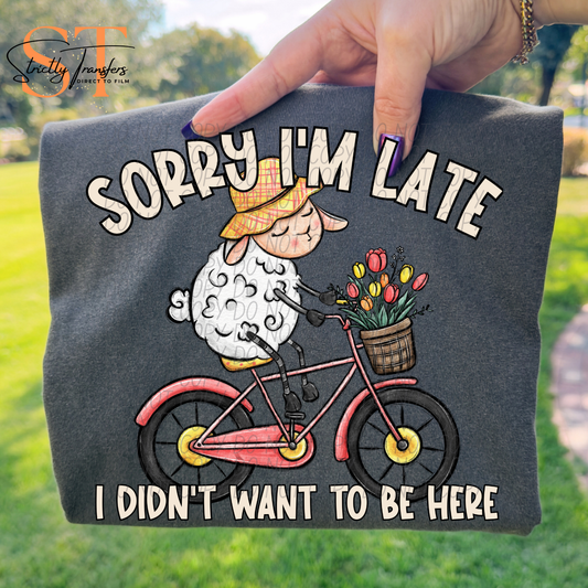 Sorry I'm Late I don't Want to be Here Direct to Film Transfers