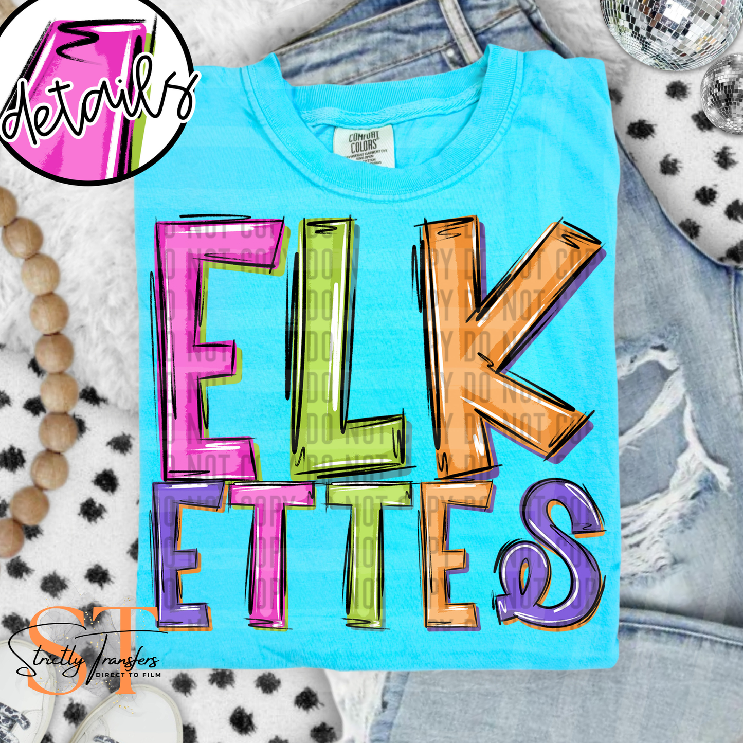 Elkettes Neon Barbie Direct to Film Transfers