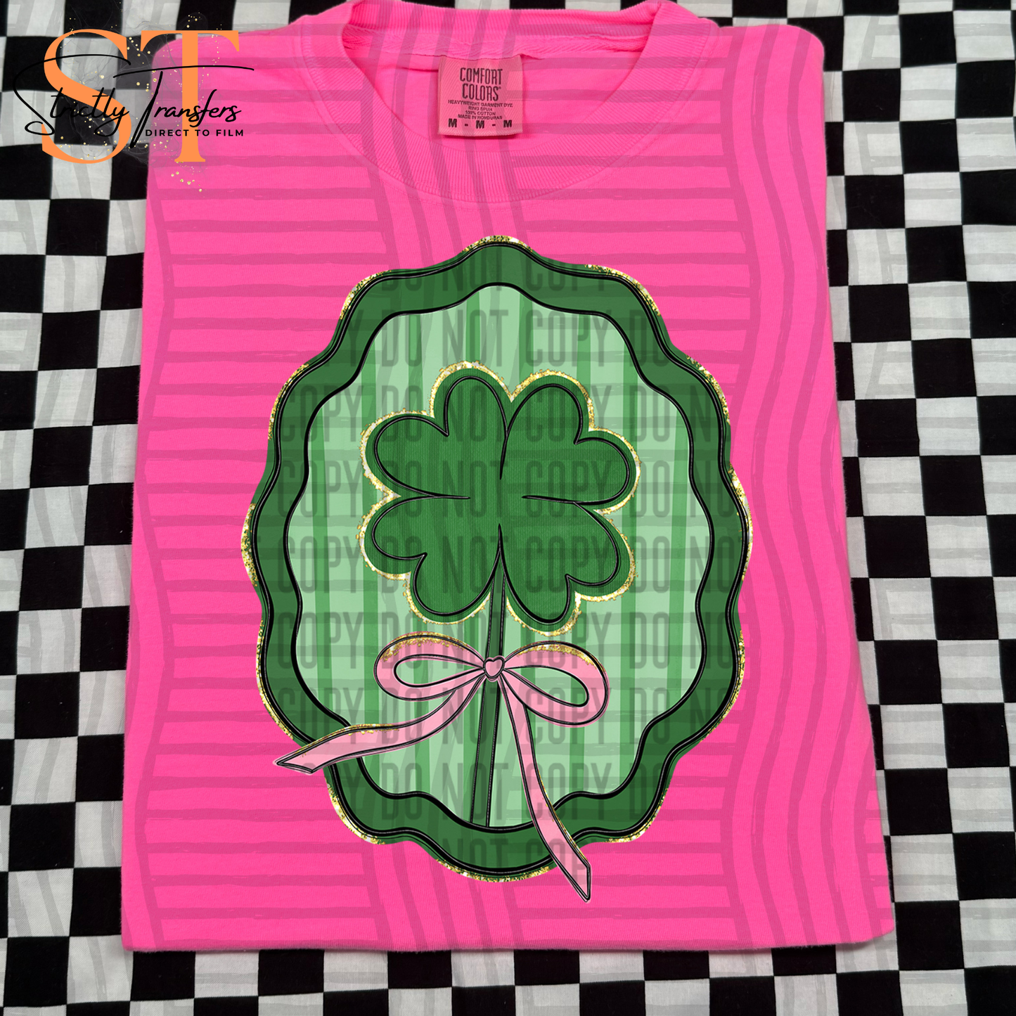 Framed Clover Direct to Film Transfers