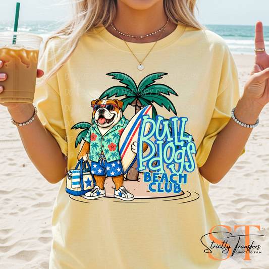 Bulldogs Beach Club Direct to Film Transfers