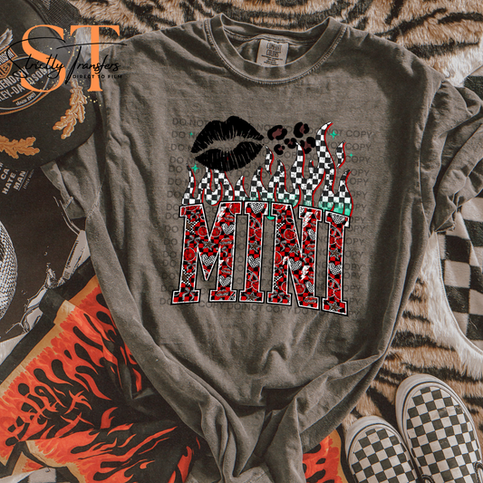 Mini Checkered Flames Direct to Film Transfers