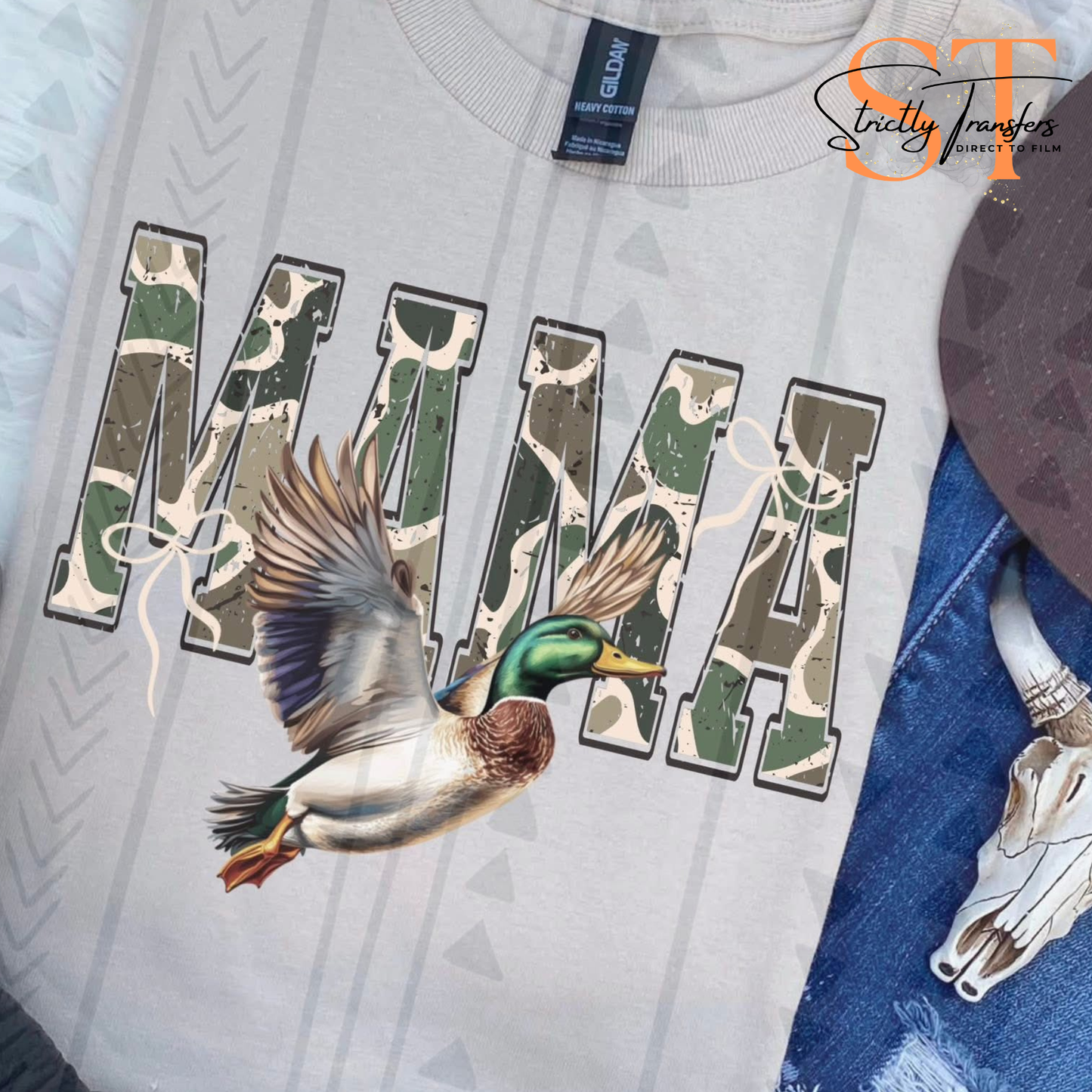 Mama Camo Mallard Direct to Film Transfers