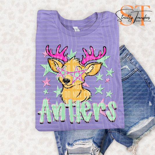 Antlers Preppy Star Eyes Direct to Film Transfers