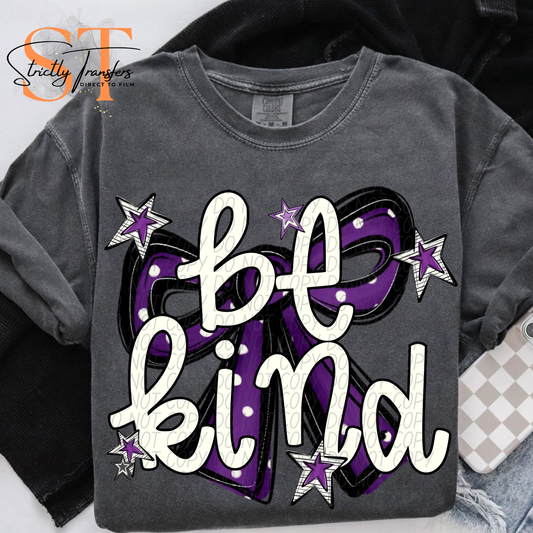 Be Kind Purple Bow Direct to Film Transfers