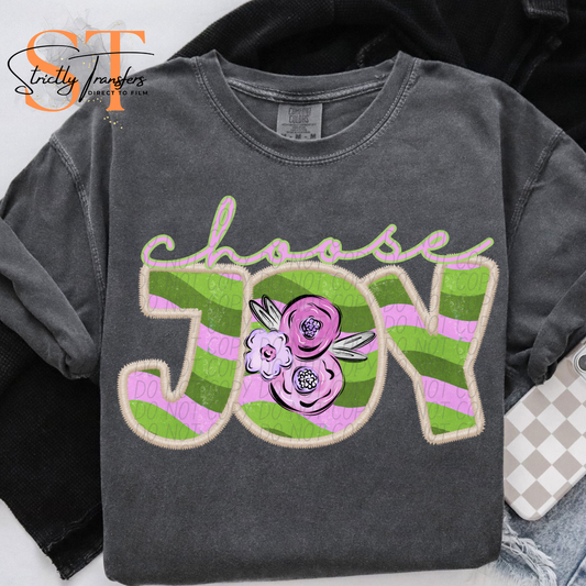 Choose Joy Floral Direct to Film Transfers