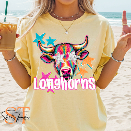 Longhorns Pop Art Direct to Film Transfers