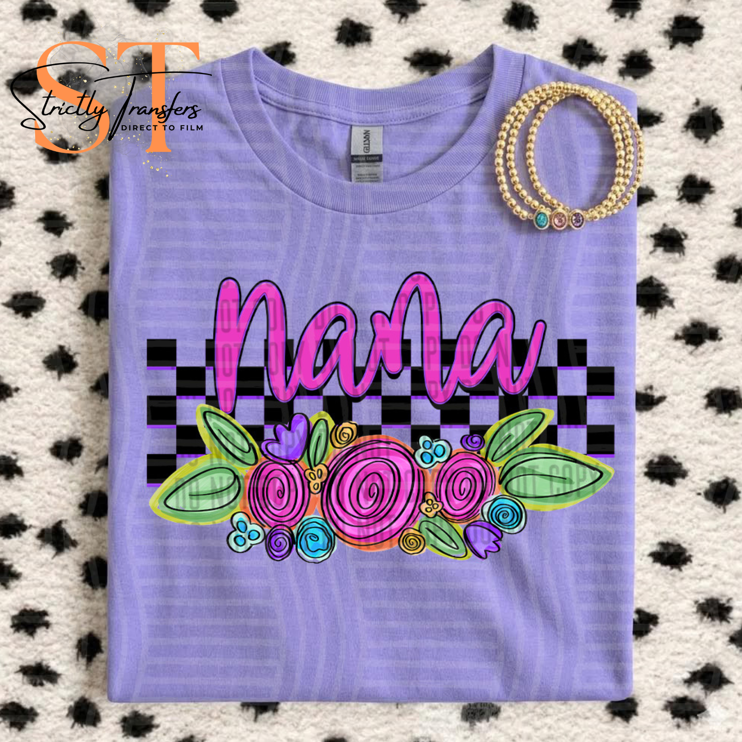 Nana Floral Direct to Film Transfers