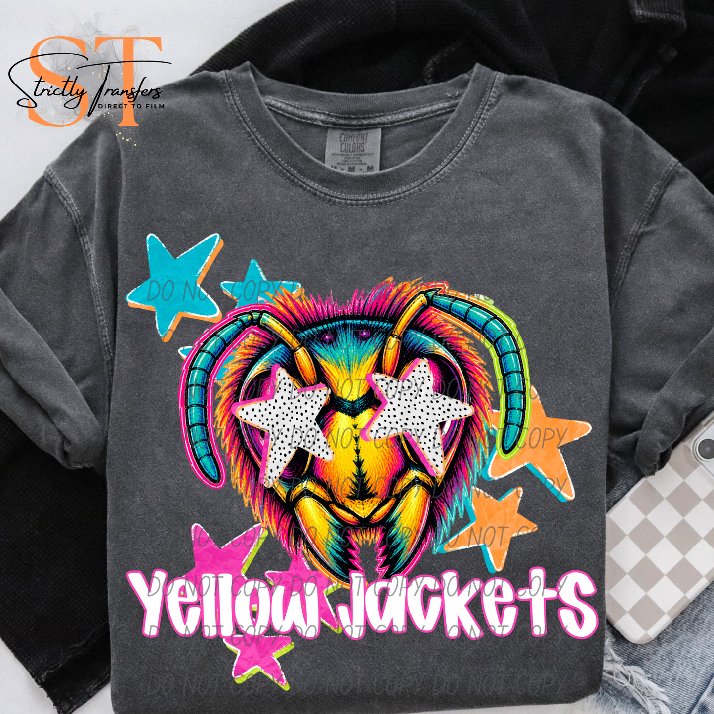 Yellow Jackets Pop Art Direct to Film Transfers