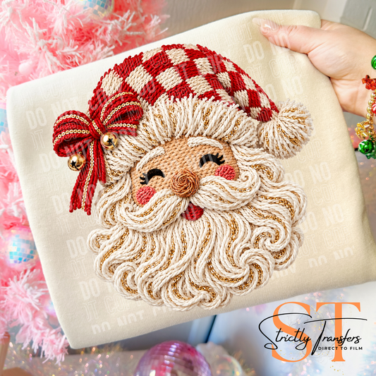 Faux Yarn Santa Direct to Film Transfers
