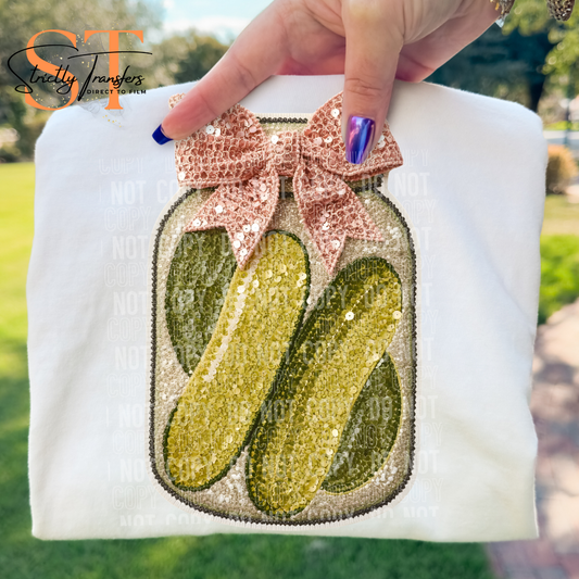 Faux Sequin Pickle Jar Direct to Film Transfers