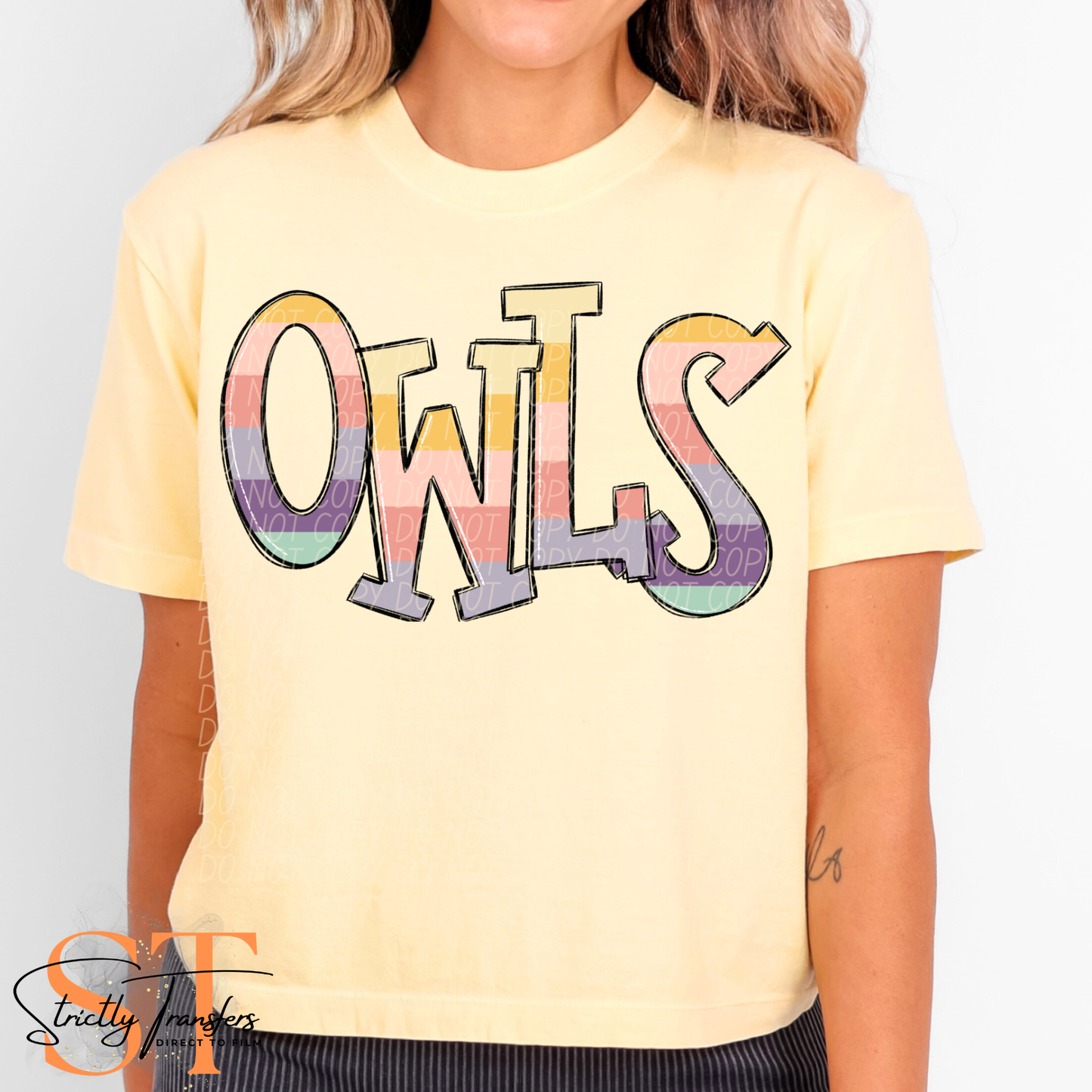 Owls Pastel Mascot Direct to Film Transfers