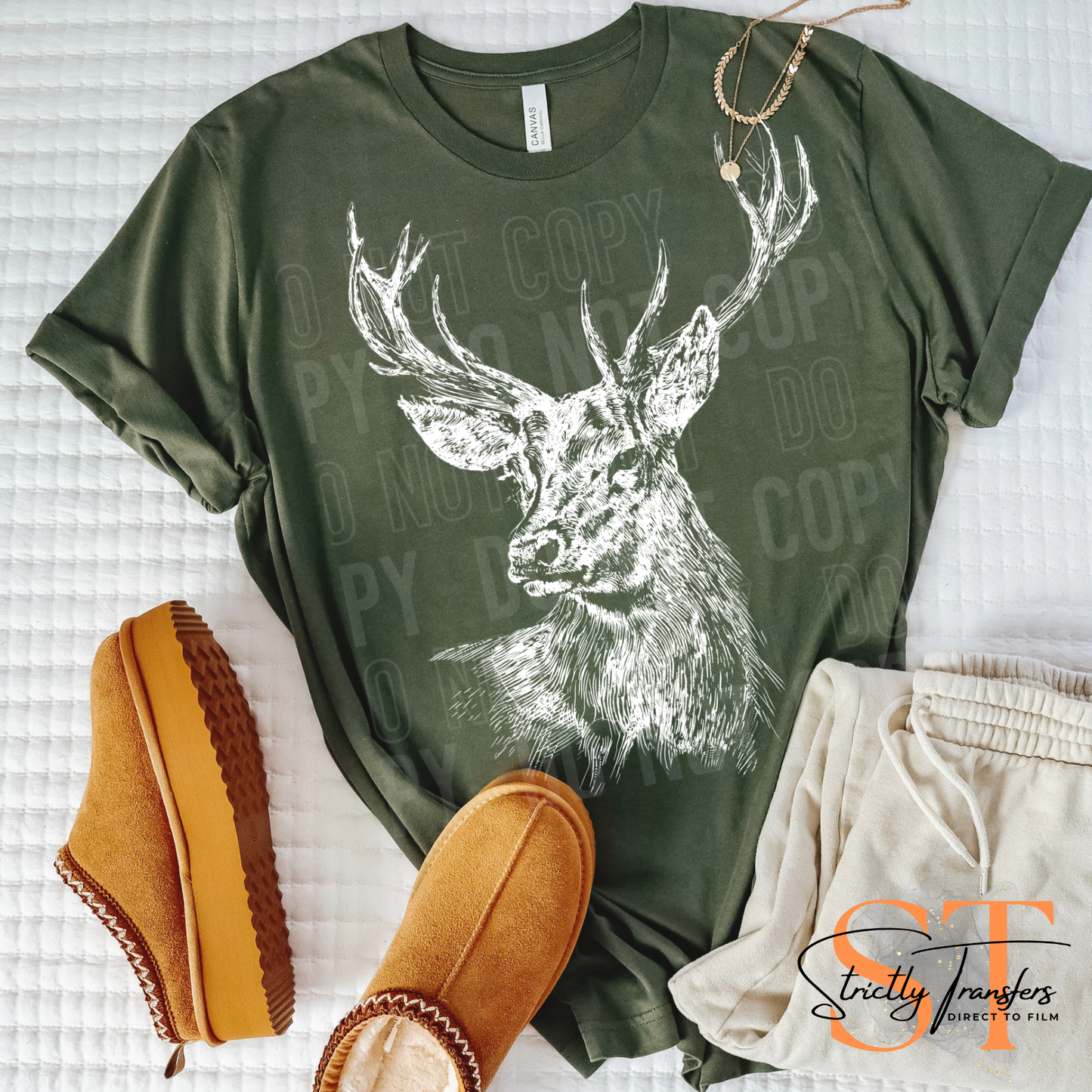 Deer Sketch Direct to Film Transfers