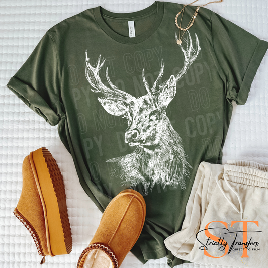 Deer Sketch Direct to Film Transfers