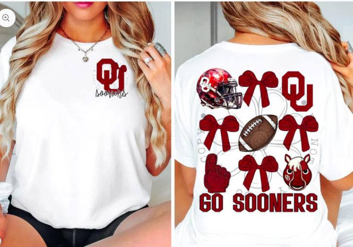 OK3 Sooners Arm Design Faux Rhinestone Direct to Film Transfer