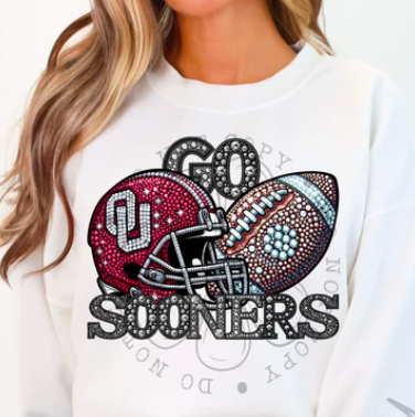 OK3 Go Sooners Faux Rhinestone Direct to Film Transfer