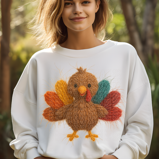 Faux Yarn Wild Turkey Direct to Film Transfers